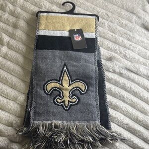 NFL New Orleans Saints Gray Black Gold Team Logo Scarf